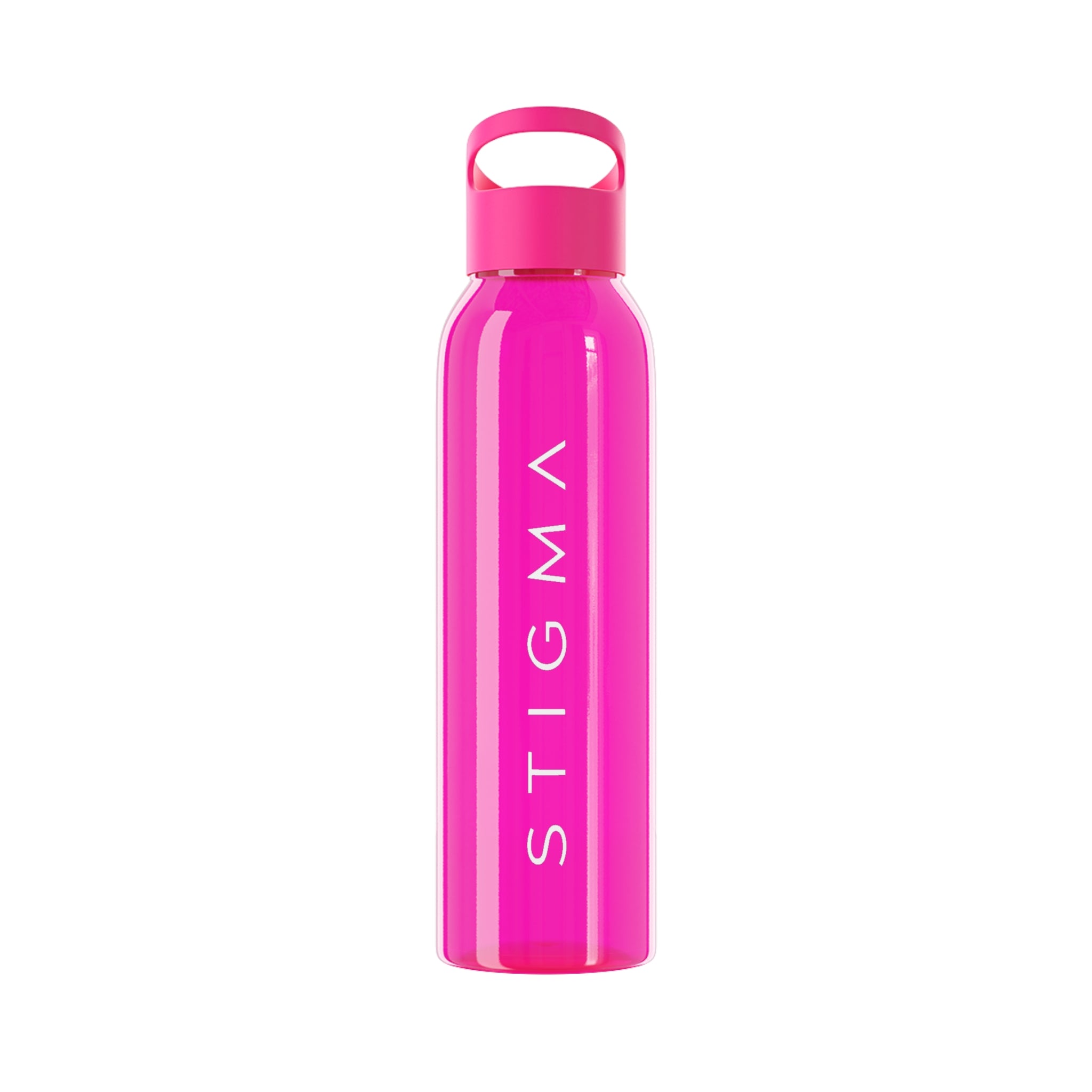 Sky Water Bottle – Minimal Clear Bottle with Vertical 'STIGMA' Text