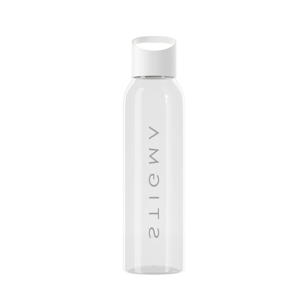 Sky Water Bottle – Minimal Clear Bottle with Vertical 'STIGMA' Text