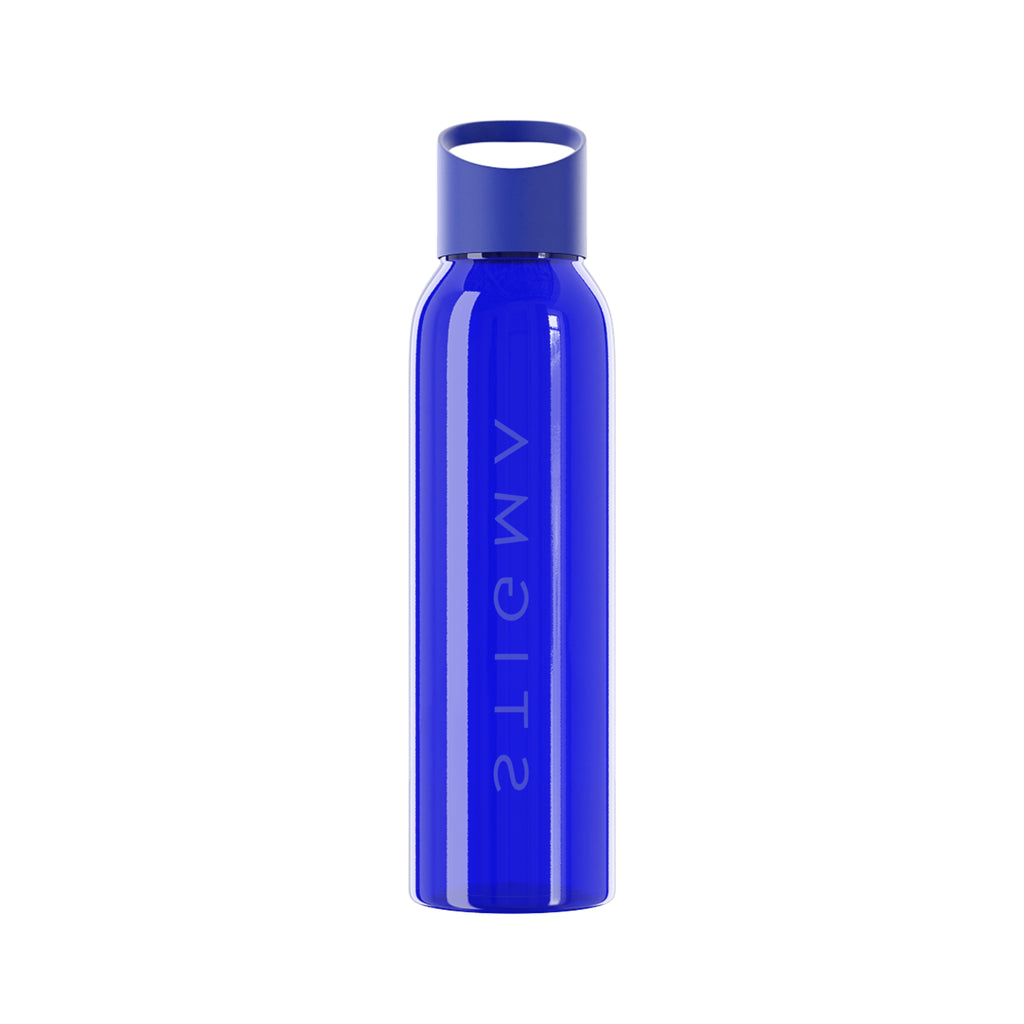 Sky Water Bottle – Minimal Clear Bottle with Vertical 'STIGMA' Text
