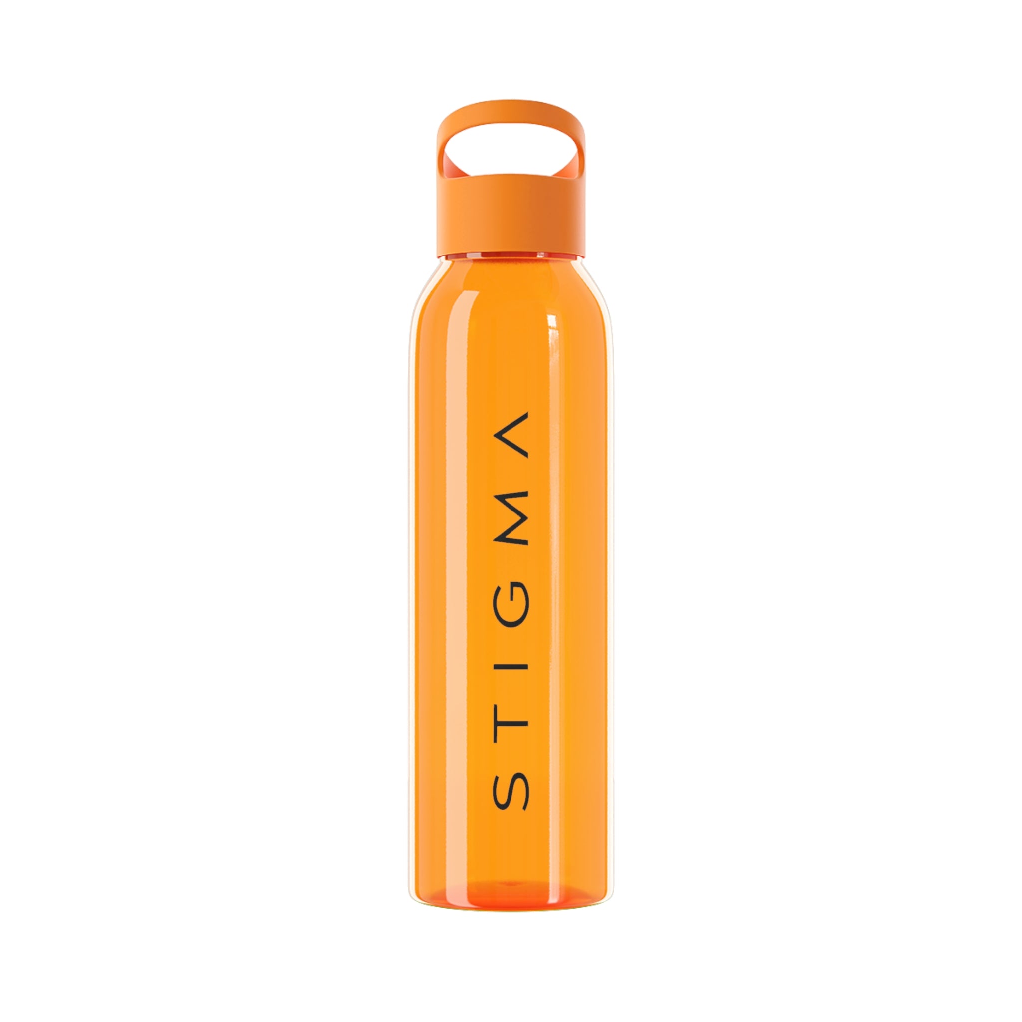 Sky Water Bottle – Minimal Clear Bottle with Vertical 'STIGMA' Text