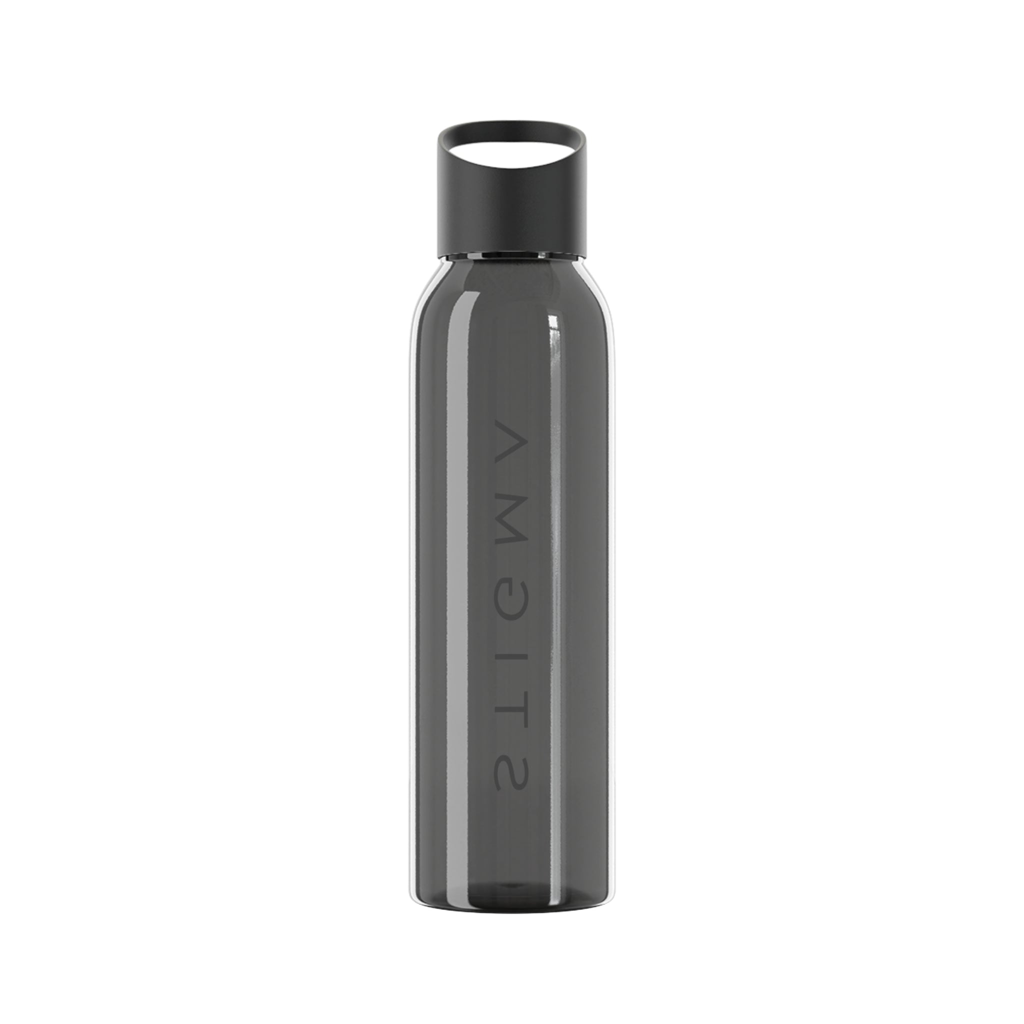 Sky Water Bottle – Minimal Clear Bottle with Vertical 'STIGMA' Text