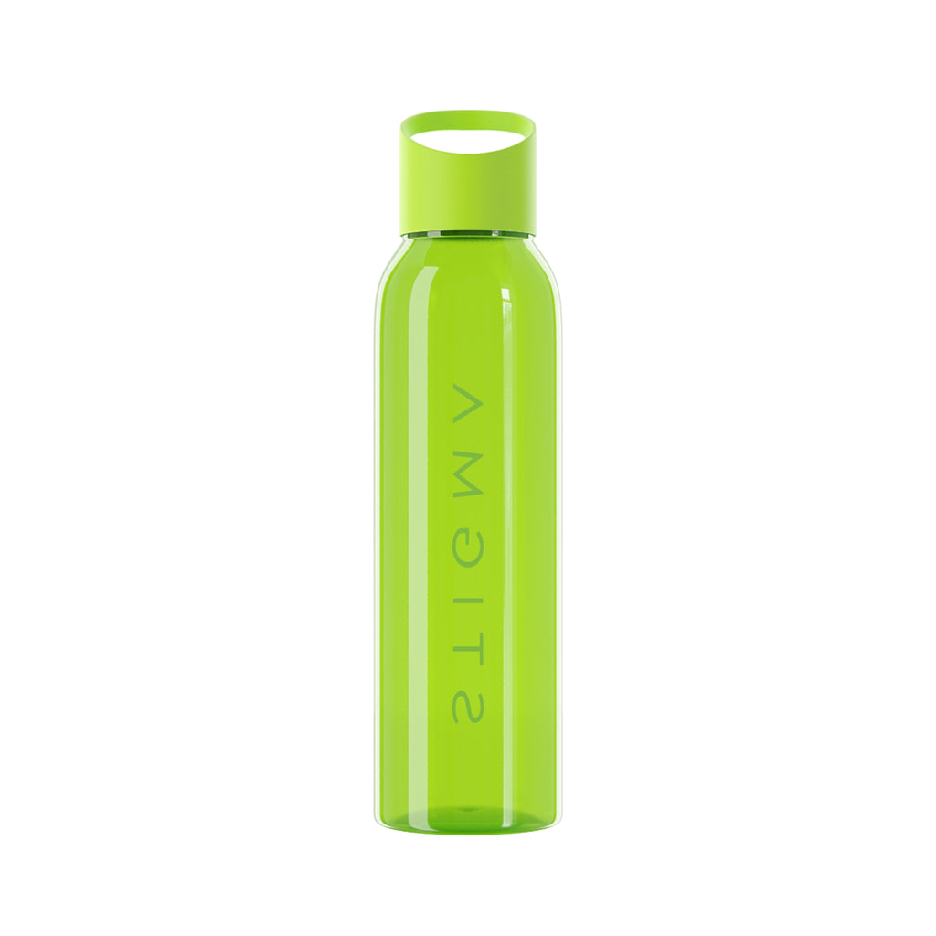 Sky Water Bottle – Minimal Clear Bottle with Vertical 'STIGMA' Text