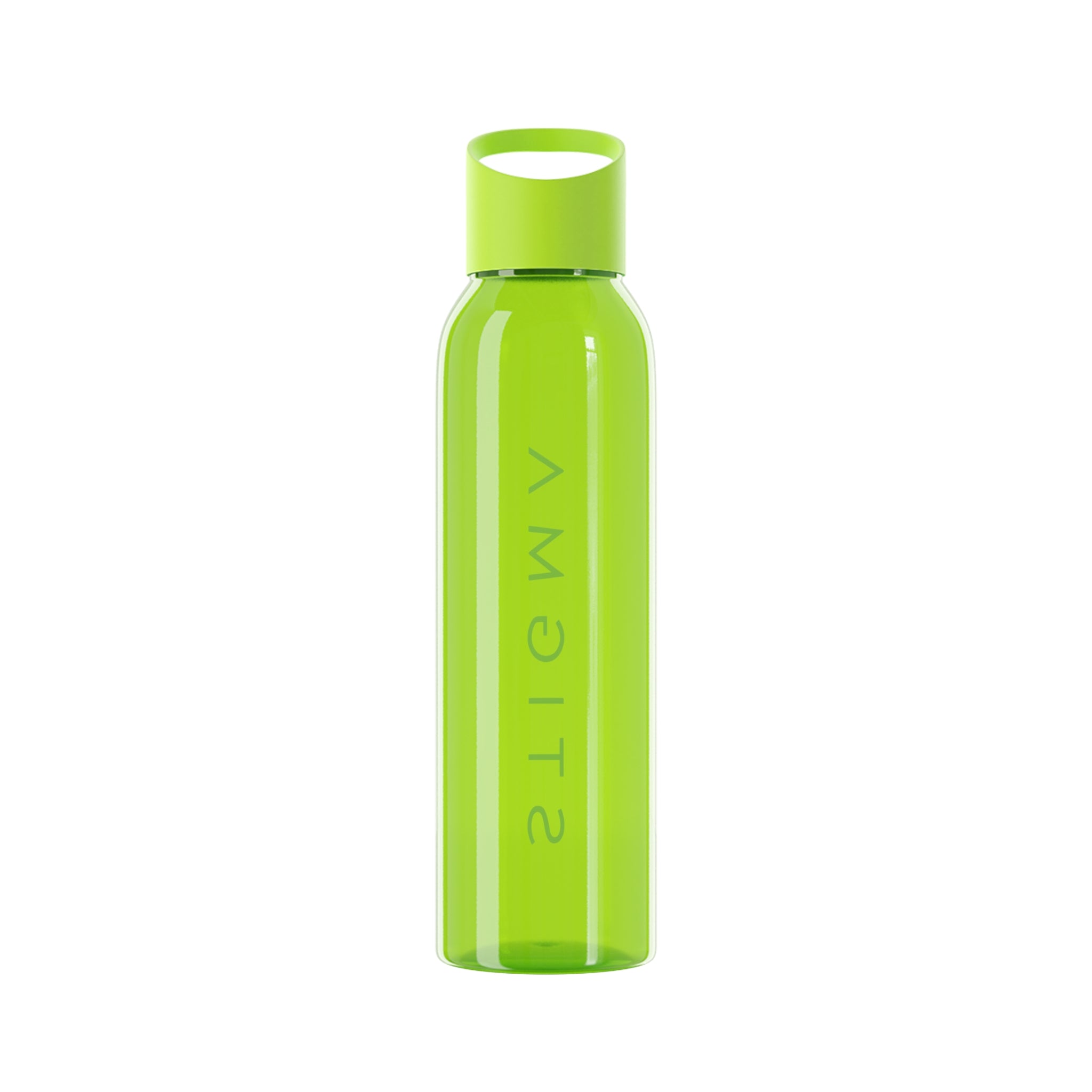 Sky Water Bottle – Minimal Clear Bottle with Vertical 'STIGMA' Text