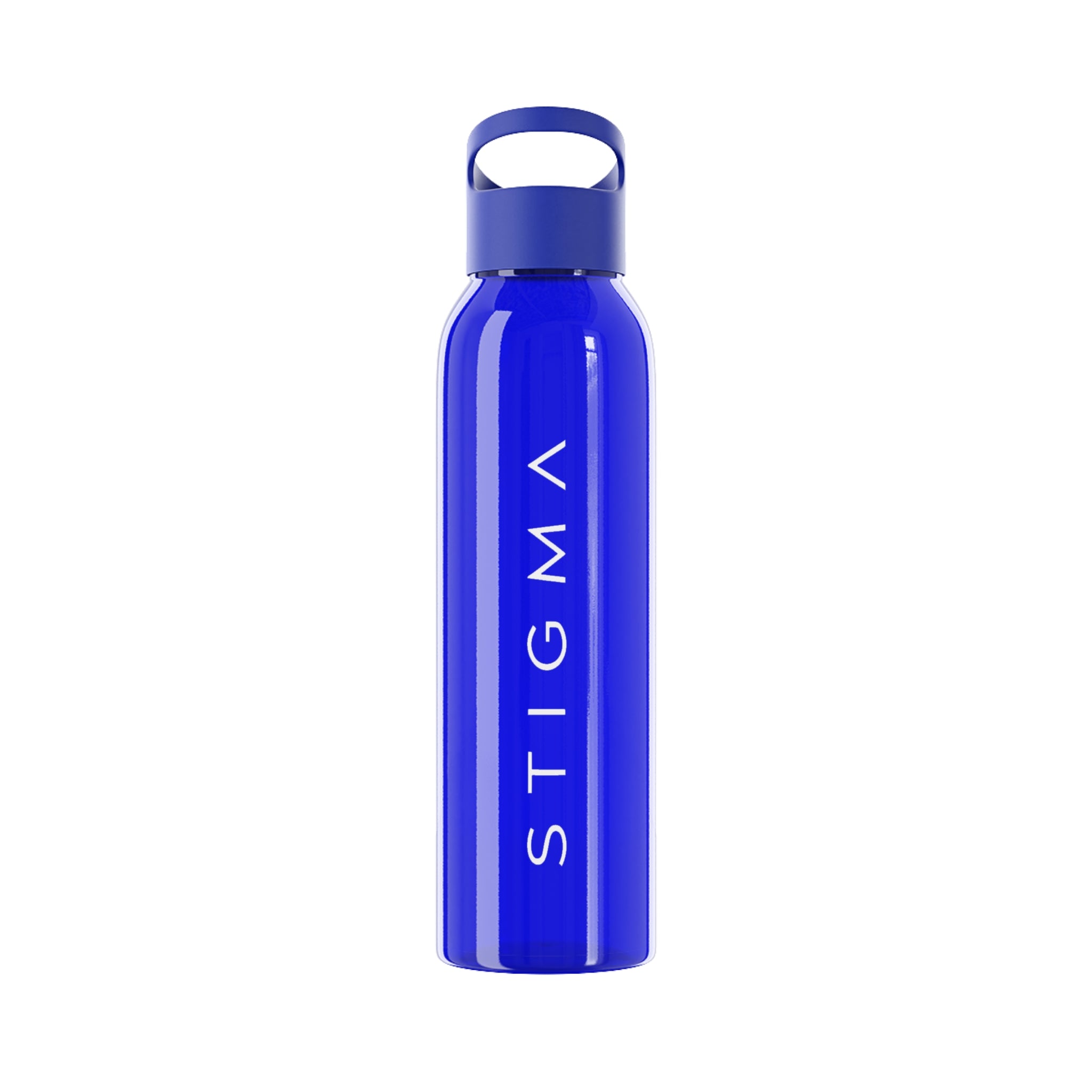 Sky Water Bottle – Minimal Clear Bottle with Vertical 'STIGMA' Text