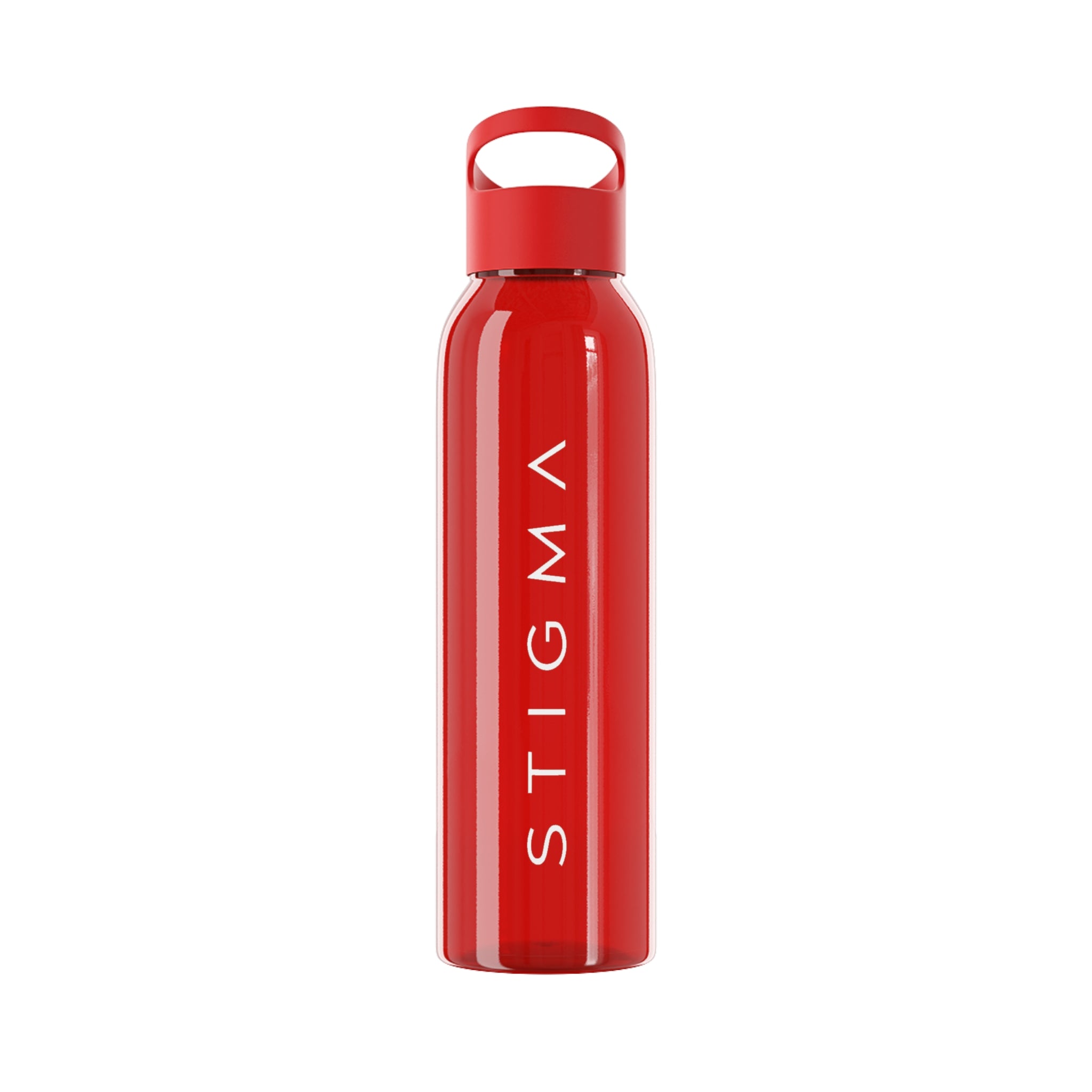 Sky Water Bottle – Minimal Clear Bottle with Vertical 'STIGMA' Text