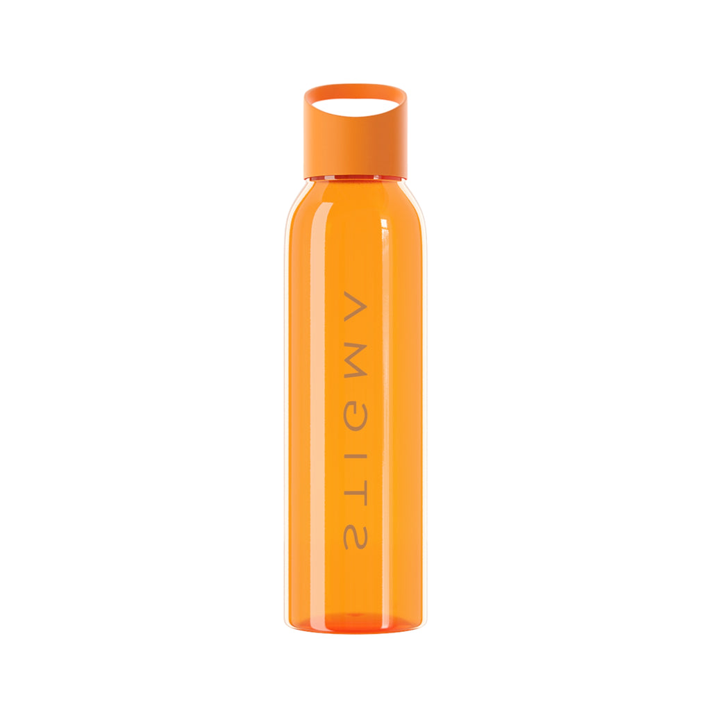 Sky Water Bottle – Minimal Clear Bottle with Vertical 'STIGMA' Text