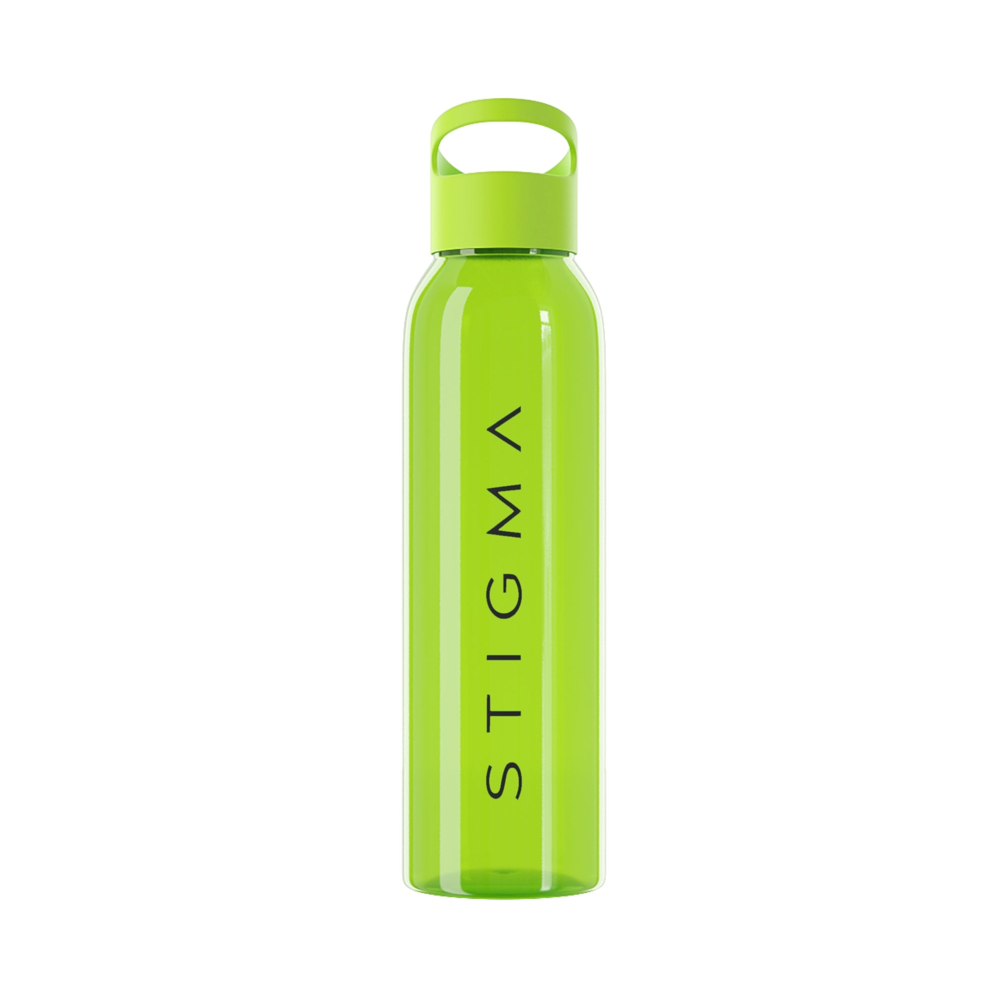 Sky Water Bottle – Minimal Clear Bottle with Vertical 'STIGMA' Text